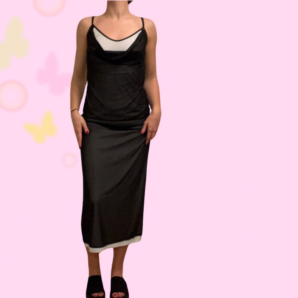 Vintage cowl maxi dresss